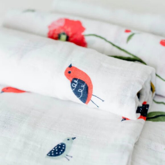 Little Unicorn Cotton Muslin Swaddle - Summer Poppy Set - 3 Pk - Picture 3 of 6